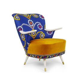 ST. PETE’S Dutch 1950's Armchair on Brass-finished Legs, vintage chair, midcentury furniture