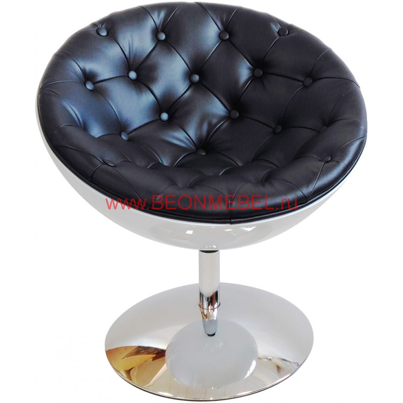 Дизайнерское кресло Lotus Lux с пуговицами (черное) A606