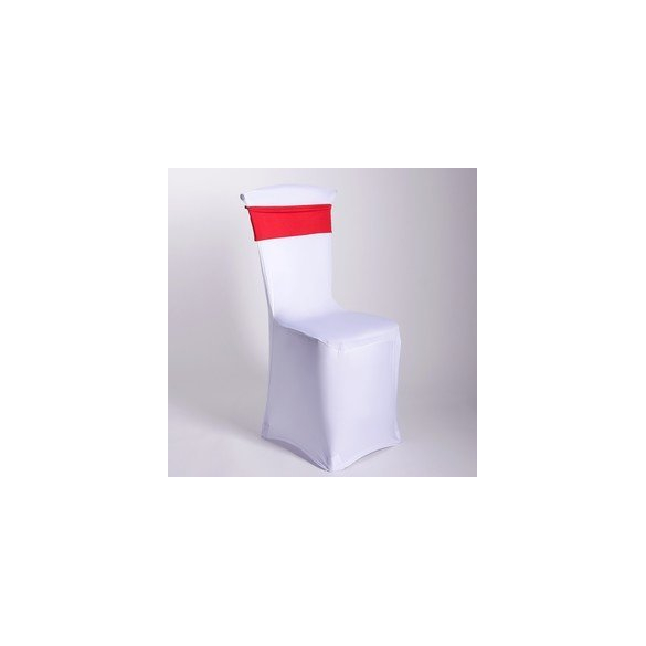 Чехол свадебный на стул, белый с красной лентой