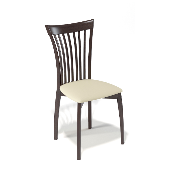 стул Kenner 102М, с мягким сиденьем, цвет - венге / бежевый